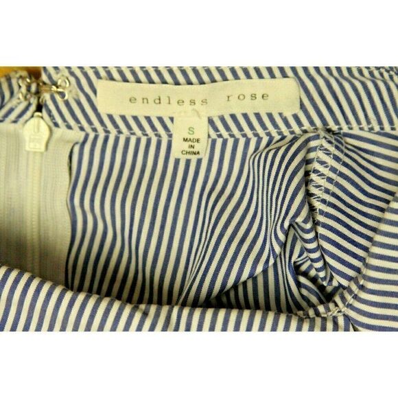 Endless Rose Womens Top Button Down Small Striped Lace Floral - Picture 7 of 8